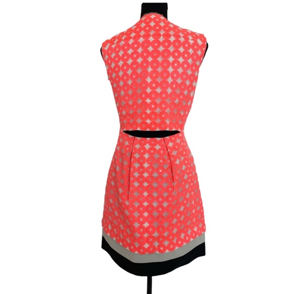 DIANE von FURSTENBERG ~ Chic Coral Patterned Sleeveless Fully Lined Dress size 4 - Picture 4 of 8